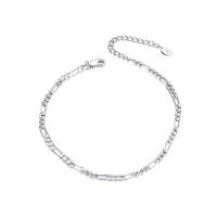 Fashion Jewelry Anklet, argent sterling 925, avec 5CM chaînes de rallonge, Placage, pour femme, plus de couleurs à choisir Environ 21.5 cm, Vendu par PC