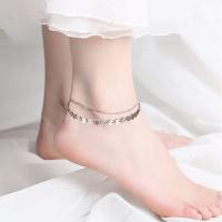 Fashion Jewelry Anklet, argent sterling 925, avec 5CM chaînes de rallonge, Placage, pour femme, plus de couleurs à choisir Environ 20 cm, Vendu par PC