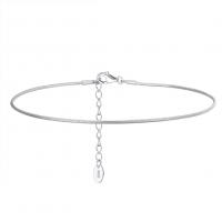 Fashion Jewelry Anklet, argent sterling 925, avec 5CM chaînes de rallonge, Placage, pour femme, plus de couleurs à choisir Environ 21 cm, Vendu par PC