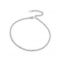 Mode Schmuck Fußkettchen, 925 Sterling Silber, mit Verlängerungskettchen von 5CM, plattiert, für Frau, Platin Farbe, Länge:ca. 21 cm, verkauft von PC