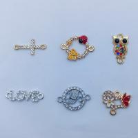 Rhinestone Zinc Alloy Connector, plated, DIY & enamel & with rhinestone 