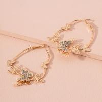 Zinc Alloy Hoop Earring, plated & for woman & hollow, earring length 40-50mm 