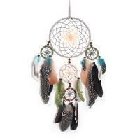 Fashion Dreamcatcher, Feder, mit Baumwollfaden, handgemacht, für Zuhause und Büro & verschiedene Stile für Wahl, gemischte Farben, 600mm, verkauft von PC