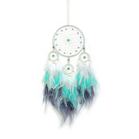 Fashion Dreamcatcher, Feder, mit Baumwollfaden & Holz & Eisen, handgemacht, für Zuhause und Büro & verschiedene Stile für Wahl, gemischte Farben, 660mm, verkauft von PC