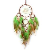 Fashion Dreamcatcher, Feder, mit Baumwollfaden & Lederband & Holz, handgemacht, für Zuhause und Büro & verschiedene Stile für Wahl, grün, 650mm, verkauft von PC