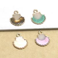 Zinc Alloy Enamel Pendants, Shell, gold color plated, DIY 