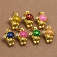 Zinc Alloy Enamel Pendants, with Resin, Astronaut, gold color plated, DIY 