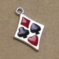 Zinc Alloy Enamel Pendants, Rhombus, plated, DIY 