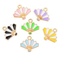 Zinc Alloy Enamel Pendants, Fan, plated, DIY 