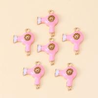 Zinc Alloy Enamel Pendants, Hair Drier, plated, DIY, pink 