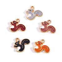 Zinc Alloy Enamel Pendants, Squirrel, plated, DIY 