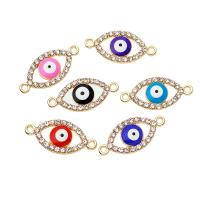 Zinc Alloy Evil Eye Pendant, plated, DIY & enamel & with rhinestone 