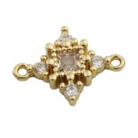 Cubic Zirconia Micro Pave Brass Connector, gold color plated, DIY & micro pave cubic zirconia, golden Approx 1.5mm 