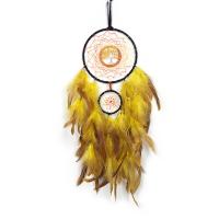 Fashion Dreamcatcher, Feder, mit Natürlicher Kies & Kunststoff & Messing & Eisen, Baum des Lebens, handgemacht, für Zuhause und Büro & verschiedene Stile für Wahl, goldfarben, 630mm, verkauft von PC