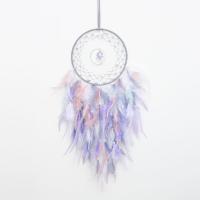 Mode Dreamcatcher, plume, avec Gravier naturel & cordon en cuir & plastique & fer, fait à la main, pour la maison et le bureau, couleurs mélangées, 630mm, Vendu par PC