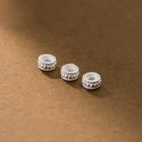 Sterling Silver Spacer Beads, 925 Sterling Silver, plated, DIY, platinum color, Diameter 7.5 * height 4mm 