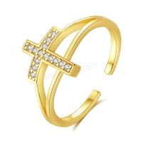 Cubic Zirconia Micro Pave Brass Finger Ring, plated & micro pave cubic zirconia & for woman 