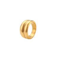 Edelstahl Fingerring, 304 Edelstahl, Vakuum-Ionen-Beschichtung, Modeschmuck & verschiedene Größen vorhanden & für Frau, goldfarben, verkauft von PC