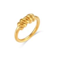 Edelstahl Fingerring, 304 Edelstahl, 18K vergoldet, Modeschmuck & verschiedene Größen vorhanden & für Frau, goldfarben, verkauft von PC