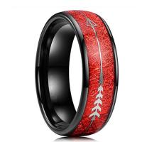 Anillo de dedo de acero Titanium de, Partículas de acero, Donut, Recubrimiento iónico al vacío, Joyería & unisexo & diverso tamaño para la opción, Rojo, 8mm, Vendido por UD