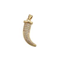 Cubic Zirconia Micro Pave Brass Pendant, gold color plated, fashion jewelry & Unisex & micro pave cubic zirconia, golden Approx 3.5mm 