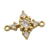 Cubic Zirconia Micro Pave Brass Connector, gold color plated, DIY & micro pave cubic zirconia, golden Approx 1.5mm 