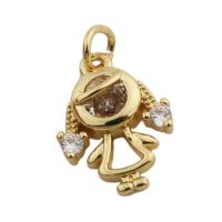 Cubique Pendentif en laiton zircon pavent, Placage de couleur d'or, bijoux de mode & pavé de micro zircon & pour femme, doré Environ 3mm, Vendu par PC