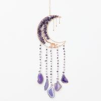 Мода Dreamcatcher, Аметист, с Агат & Латунь & Железо, Луна, Связанный вручную, для дома и офиса, фиолетовый, 550mm, продается PC