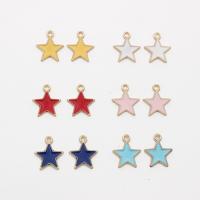 Zinc Alloy Enamel Pendants, Star, gold color plated, DIY 