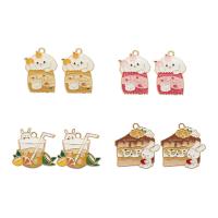 Zinc Alloy Enamel Pendants, gold color plated, DIY 