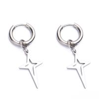 Huggie Hoop Drop Earring, 304 Stainless Steel, plated & for man, platinum color, Internal 10mm 