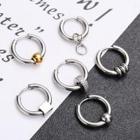 Stainless Steel Huggie Hoop Earring, 304 Stainless Steel, plated, Unisex silver color, Inside diameter 12mm 