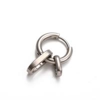 Huggie Hoop Drop Earring, 304 Stainless Steel, plated, Unisex original color, Inside diameter 10mm 