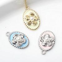 Zinc Alloy Enamel Pendants, with Plastic Pearl, painted, DIY 