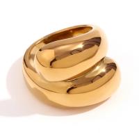 Edelstahl Fingerring, 316 L Edelstahl, 18K vergoldet, Modeschmuck & verschiedene Größen vorhanden & für Frau, goldfarben, verkauft von PC