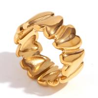 Edelstahl Fingerring, 316 L Edelstahl, 18K vergoldet, Modeschmuck & für Frau, goldfarben, Größe:7, verkauft von PC