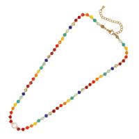 Collier de perles cristal d'eau douce, perle d'eau douce cultivée, avec cristal & Acier inoxydable 304, avec 5cm chaînes de rallonge, Placage ionique sous vide, bijoux de mode & pour femme, couleurs mélangées Environ 42 cm, Vendu par PC