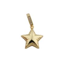 Cubic Zirconia Micro Pave Brass Pendant, Star, gold color plated, fashion jewelry & Unisex & micro pave cubic zirconia, golden Approx 6.5*3.5mm 