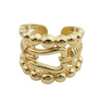 Messing Fingerring, goldfarben plattiert, Modeschmuck & unisex, goldfarben, inner diameter 18.5, verkauft von PC