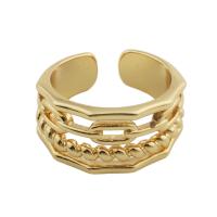 Messing Fingerring, goldfarben plattiert, Modeschmuck & unisex, goldfarben, inner diameter 18mm, verkauft von PC