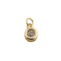 Cubic Zirconia Micro Pave Brass Pendant, gold color plated, fashion jewelry & micro pave cubic zirconia & for woman, golden Approx 3.5mm 