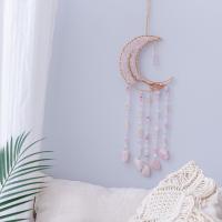 Мода Dreamcatcher, розовый кварц, с Латунь, Луна, Связанный вручную, для дома и офиса, розовый, 540mm, продается PC