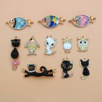 Zinc Alloy Enamel Pendants, gold color plated, DIY & with rhinestone 