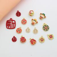 Zinc Alloy Enamel Pendants, gold color plated, DIY 