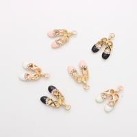 Zinc Alloy Enamel Pendants, Shoes, gold color plated, DIY & with rhinestone 