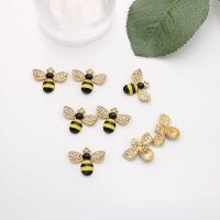 Zinc Alloy Enamel Pendants, Bee, gold color plated, DIY, mixed colors 