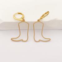 Huggie Hoop Drop Earring, цинковый сплав, Обувь, плакирован золотом, Женский продается Пара