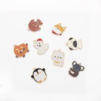 Zinc Alloy Enamel Pendants, Animal, gold color plated, DIY 