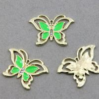 Zinc Alloy Enamel Pendants, Butterfly, plated, DIY & with rhinestone Approx 