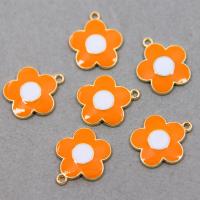 Zinc Alloy Enamel Pendants, Flower, plated, DIY Approx 